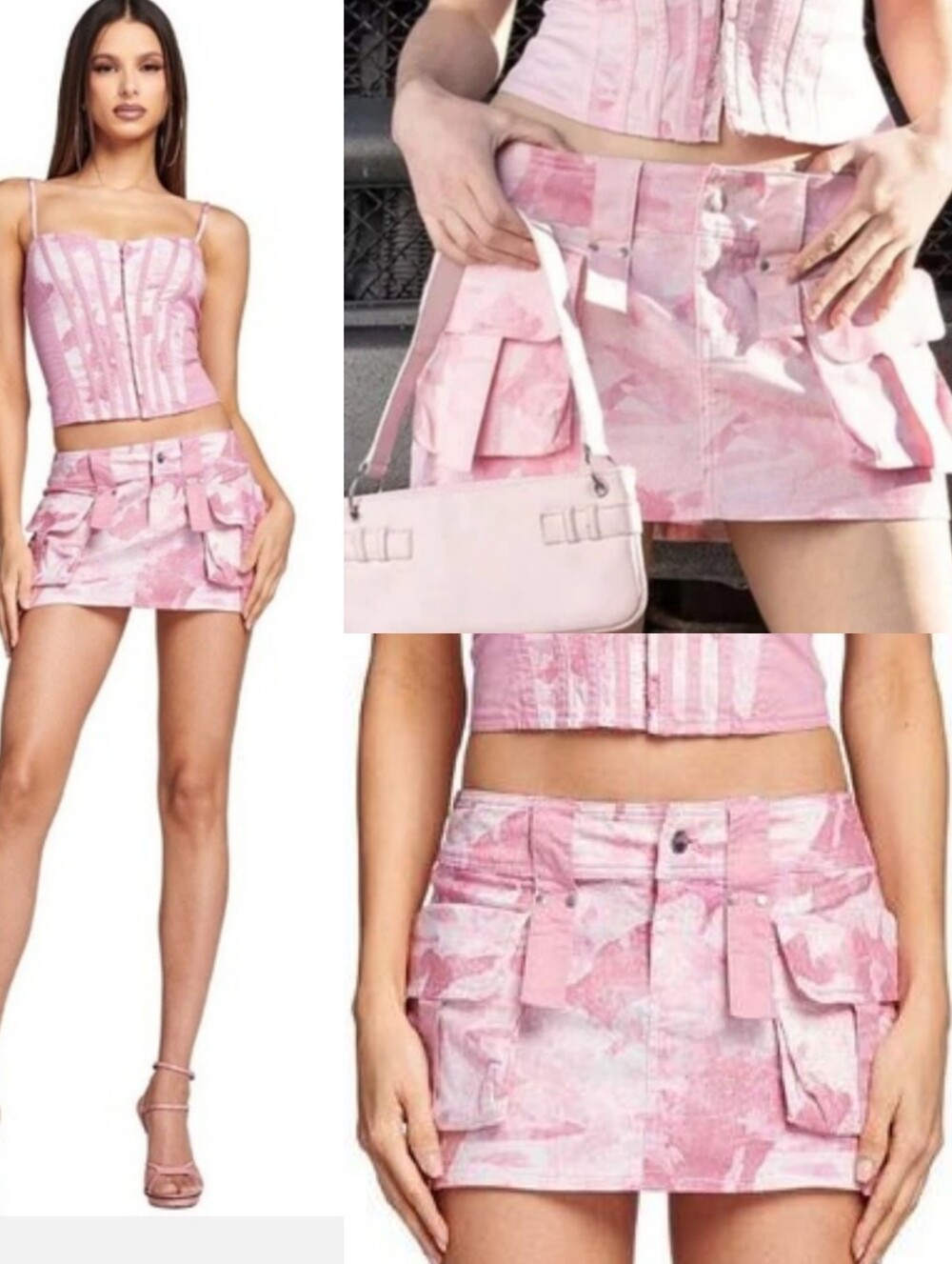 I.AM.GIA Eydis Camo Print Cargo Mini Micro Skirt XXS